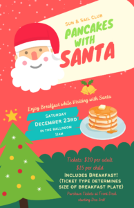 Pancakes with Santa event flyer