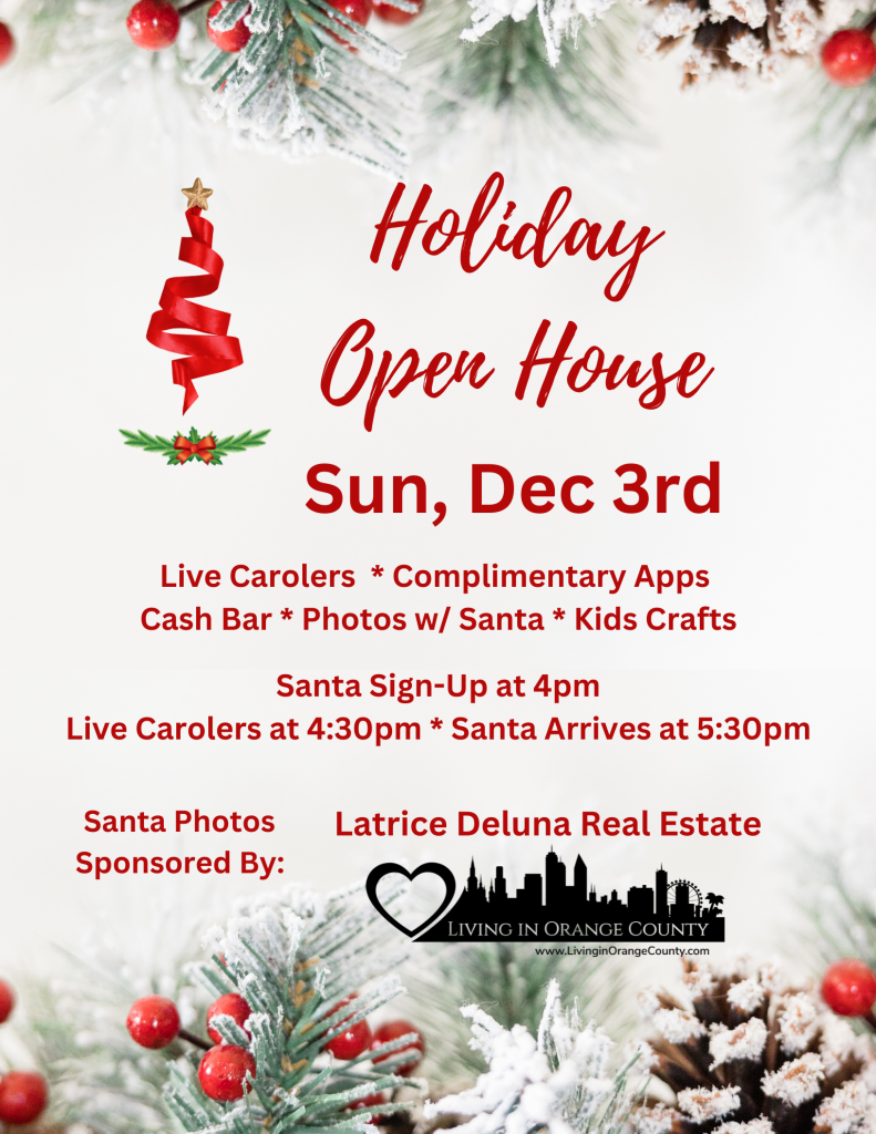 Flyer for Holiday Open House: THIS SUNDAY, DEC 3RD!