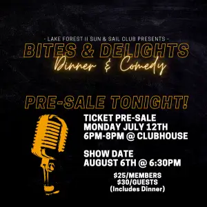 Flyer for Ticket Pre-Sale for the Bites & Delights Event