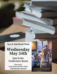 Flyer for Sun & Sail Book Club Meeting is Next Week!