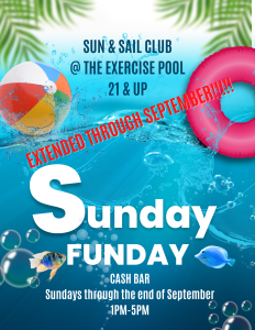 Sunday Funday at the Exercise Pool – Extended through September flyer
