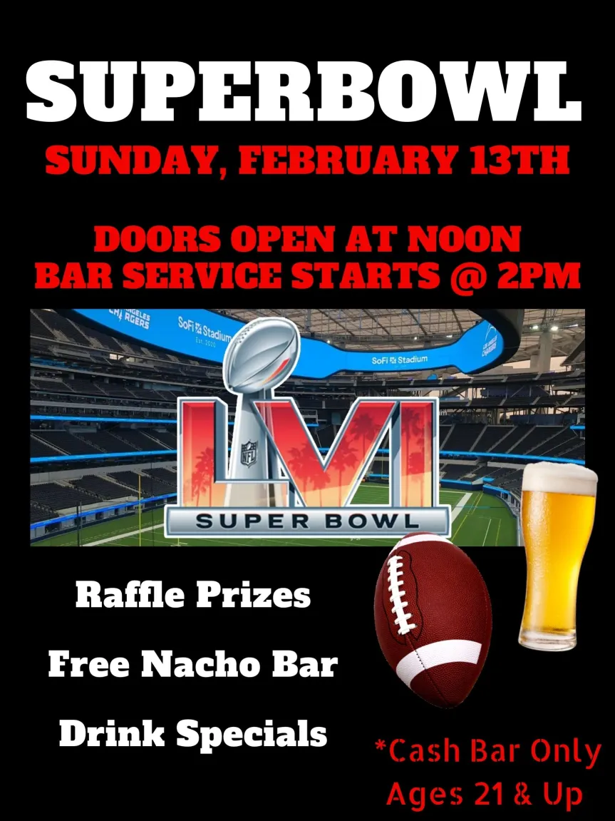Flyer for Superbowl Party
