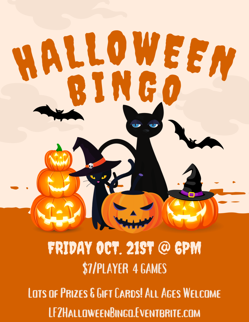 Flyer for Up Next: Halloween Bingo!