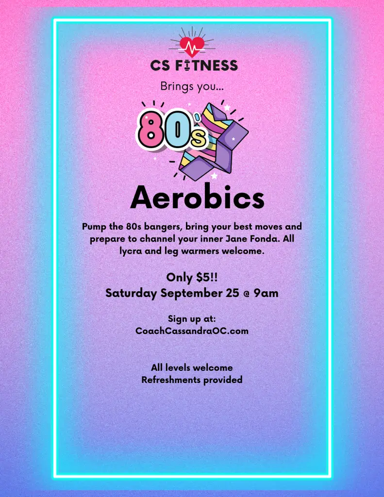 Flyer for Grab your Lycra & Neon Workout Clothes…