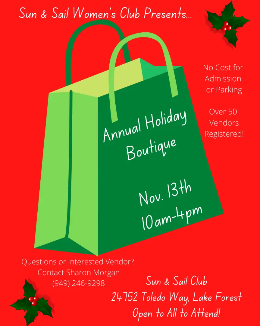 Flyer for Women’s Club Annual Holiday Boutique